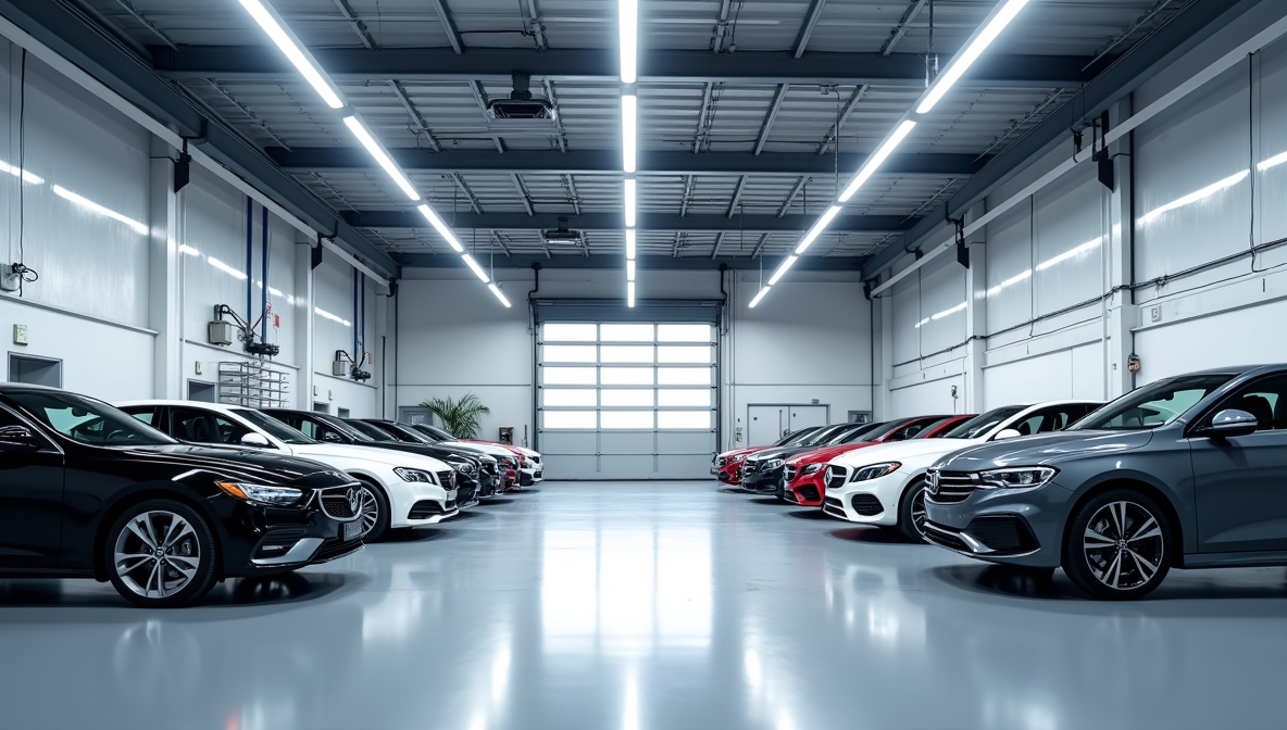 Moderner Autoservice mit Techniker